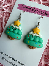 Load image into Gallery viewer, Chunky Happy Christmas Tree Charm Earrings

