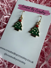 Load image into Gallery viewer, Christmas Tree Charm Earrings
