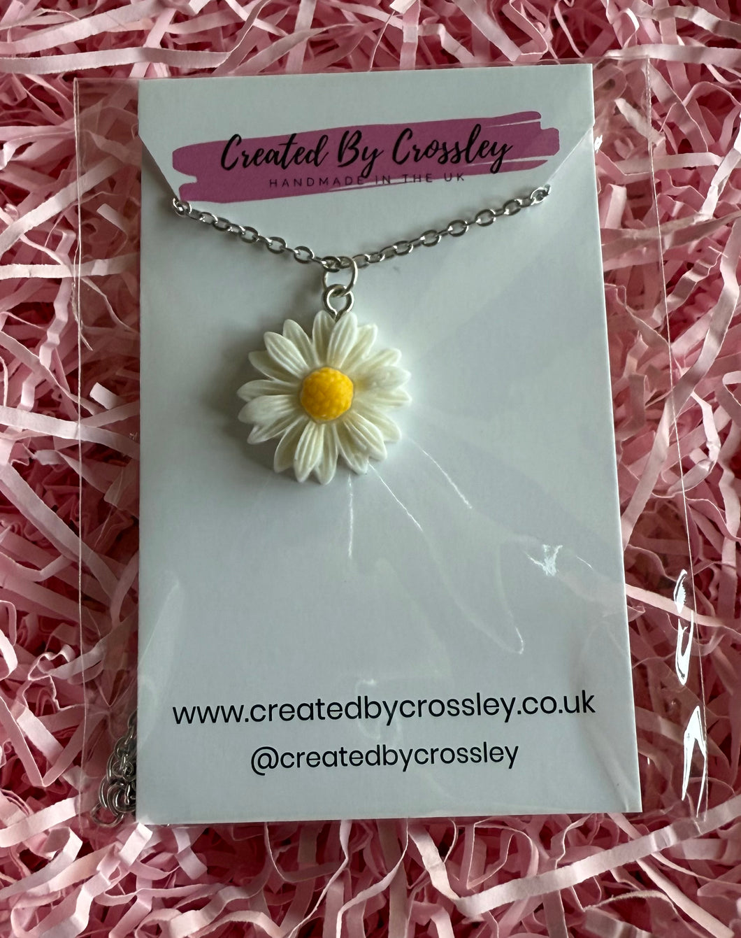 White Flower Charm Necklace