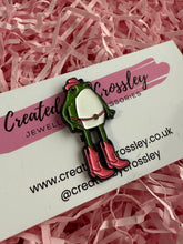 Load image into Gallery viewer, Cowboy Frog Pin Badge
