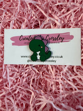 Load image into Gallery viewer, Green Dinosaur Pin Badge
