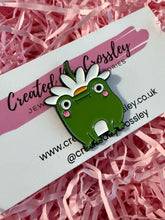 Load image into Gallery viewer, Flower Frog Pin Badge
