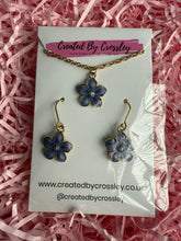 Load image into Gallery viewer, Purple Flower Jewellery Set
