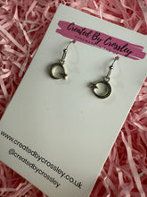 Load image into Gallery viewer, Mini Moon Star Charm Earrings
