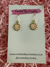 Load image into Gallery viewer, Mini Pink Sun Charm Earrings

