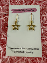 Load image into Gallery viewer, Gold Star Outline Charm Earrings
