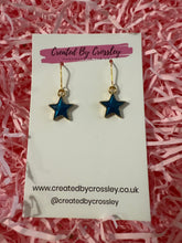 Load image into Gallery viewer, Blue Star Charm Earrings
