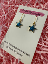 Load image into Gallery viewer, Blue Star Charm Earrings
