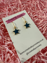 Load image into Gallery viewer, Blue Star Charm Earrings
