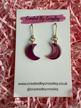 Load image into Gallery viewer, Purple Moon Charm Earrings
