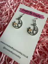 Load image into Gallery viewer, Moon Star Charm Earrings
