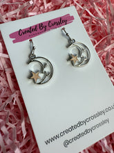 Load image into Gallery viewer, Moon Star Charm Earrings
