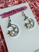 Load image into Gallery viewer, Moon Star Charm Earrings
