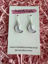 Load image into Gallery viewer, Lilac Moon Charm Earrings
