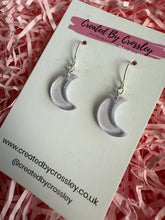 Load image into Gallery viewer, Lilac Moon Charm Earrings
