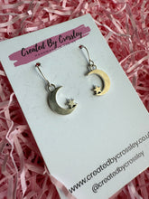 Load image into Gallery viewer, Moon Star Charm Earrings
