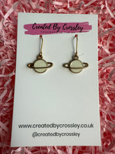 Load image into Gallery viewer, White Planet Charm Earrings

