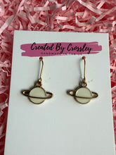 Load image into Gallery viewer, White Planet Charm Earrings
