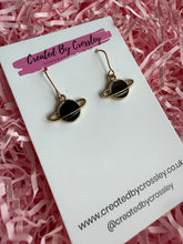 Load image into Gallery viewer, Black Planet Charm Earrings
