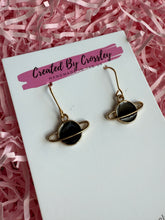 Load image into Gallery viewer, Black Planet Charm Earrings
