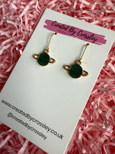 Load image into Gallery viewer, Green Planet Charm Earrings
