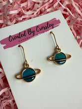 Load image into Gallery viewer, Blue Planet Charm Earrings
