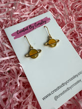 Load image into Gallery viewer, Yellow Planet Charm Earrings
