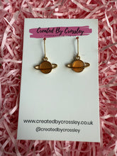 Load image into Gallery viewer, Peach Planet Charm Earrings
