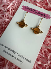 Load image into Gallery viewer, Peach Planet Charm Earrings
