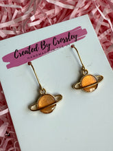 Load image into Gallery viewer, Peach Planet Charm Earrings
