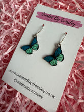 Load image into Gallery viewer, Blue Butterfly Charm Earrings
