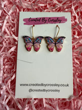 Load image into Gallery viewer, Pink Butterfly Charm Earrings
