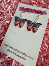 Load image into Gallery viewer, Pink Butterfly Charm Earrings
