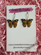 Load image into Gallery viewer, Yellow Butterfly Charm Earrings
