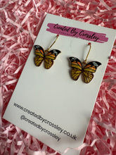 Load image into Gallery viewer, Yellow Butterfly Charm Earrings
