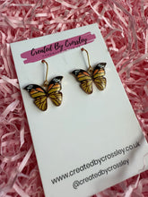 Load image into Gallery viewer, Yellow Butterfly Charm Earrings
