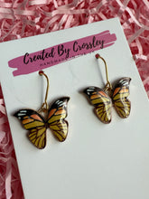 Load image into Gallery viewer, Yellow Butterfly Charm Earrings

