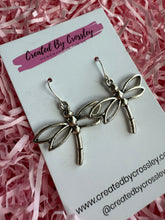 Load image into Gallery viewer, Large Dragonfly Charm Earrings
