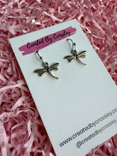 Load image into Gallery viewer, Dragonfly Charm Earrings
