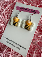 Load image into Gallery viewer, Large Bee Charm Earrings
