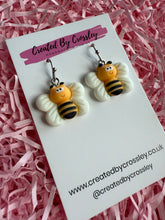 Load image into Gallery viewer, Large Bee Charm Earrings
