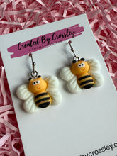 Load image into Gallery viewer, Large Bee Charm Earrings
