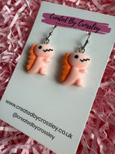 Load image into Gallery viewer, Light Pink Dinosaur Charm Earrings
