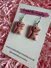Load image into Gallery viewer, Purple Dinosaur Charm Earrings
