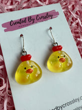Load image into Gallery viewer, Yellow Chick Charm Earrings
