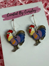 Load image into Gallery viewer, Purple Chicken Charm Earrings
