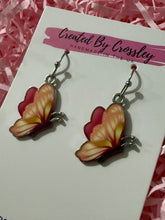 Load image into Gallery viewer, Pink Butterfly Charm Earrings
