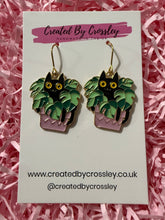 Load image into Gallery viewer, Cat Plant Charm Earrings
