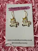 Load image into Gallery viewer, Colourful Unicorn Charm Earrings
