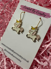 Load image into Gallery viewer, Colourful Unicorn Charm Earrings
